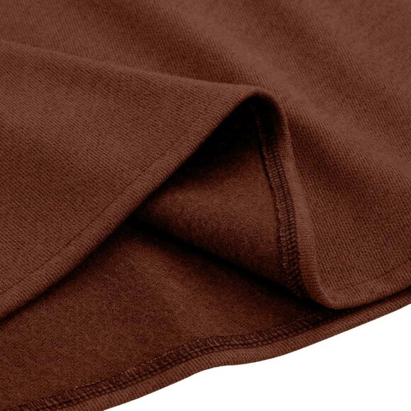 Womens LongPure CoffeeElastic Waist A-Line Pleated Tartan Long Plaid Wool Skirts - Picture 6 of 6